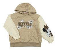 Světlehnědo-krémová lehká mikina s Minnie a kapucí