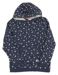 Tmavomodrá melírovaná mikina s liškami a kapucí Kids