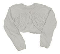 Bílé svetrové bolerko s perforovaným vzorem Dunnes