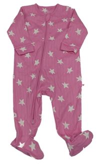 Růžový žebrovaný overal s hvězdami Next