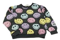 Antracitová mikina se smajlíky H&M