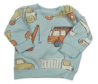 Světlemodrá mikina se stavebními stroji Primark