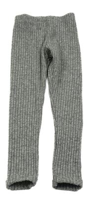 Šedé melírované žebrované úpletové legíny F&F