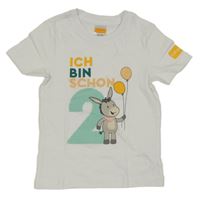 Bílé narozeninové tričko s oslem a číslem