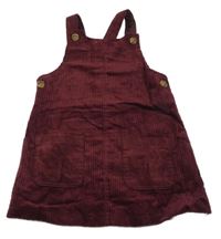 Vínové manšestrové laclové šaty Nutmeg