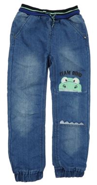 Modré cuff rifle s dinosaurem a úpletovým pasem Infinity Kids
