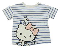Bílo-modré pruhované tričko s Hello Kitty H&M