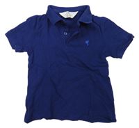 Tmavomodré polo tričko s palmou H&M