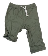 Khaki roll-up kalhoty H&M