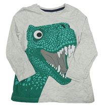 Šedé melírované triko s dinosaurem C&A