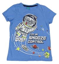 Světlemodré tričko s kosmonautem a nápisem Pep&Co