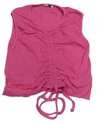 Růžový žebrovaný crop top zn. Pep&Co