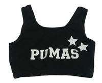 Černý crop top s nápisem 
