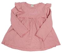 Růžové žebrované šaty s nápisem River Island