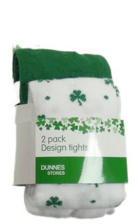 Nové - 2x punčocháče - zelené + bílo-zelené DUNNES 