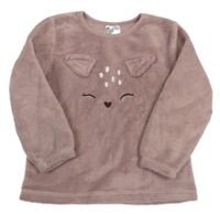 Pudrově fialová plyšová mikina s čumákem H&M