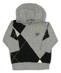 Šedo-černý svetr s kapucí Next