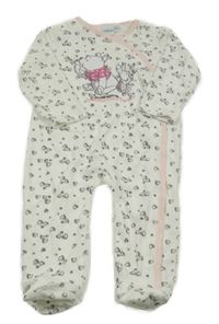 Bílý vzorovaný sametový overal s Púem Disney