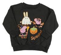 Tmavošedá oversize mikina s Peppou a kamarády George