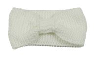 Bílá pletená čelenka 