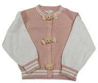 Růžovo-bílý svetr s medvídky 