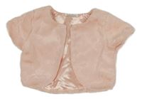 Světlerůžové kožešinové podšité bolerko 