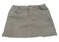 Šedá riflová sukně s kamínky okaidi