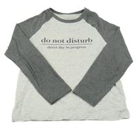 Šedé pyžamové triko s nápisem M&S