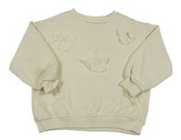 Smetanová mikina s 3D aplikacemi Zara