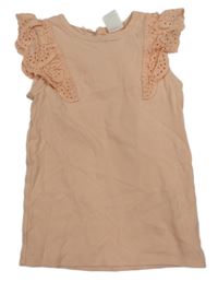 Merunkový žebrovaný top s madeirou hema