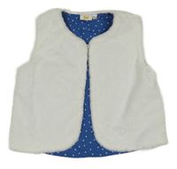 Bílá kožešinová podšitá vesta kids