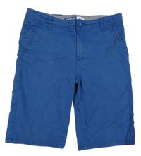 Modré plátěné chino kraťasy okaidi