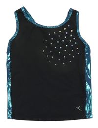 Černý sportovní top s kamínky 