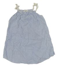 Modro-bílé pruhované krepové šaty H&M