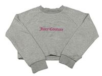 Světlešedá melírovaná crop mikina s logem Juicy Couture 