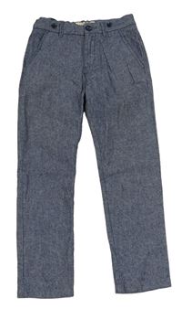 Modré melírované chino kalhoty H&M