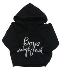 Černá mikina s nápisem a kapucí 