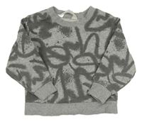 Šedo-antracitová mikina s fleky H&M