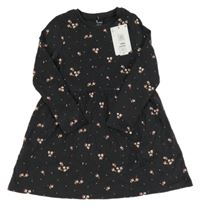 Nové - Tmavošedé květované šaty M&S