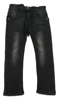 Tmavošedé skinny rifle s kamínky 