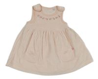 Světlerůžové sametové laclové šaty s květy Jasper Conran