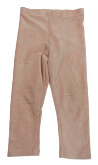 Růžové sametové žebrované legíny Disney