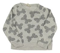 Světlešedá mikina s motýlky H&M