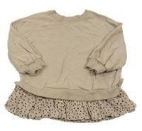 Béžová mikina s puntíkatým volánkem Next