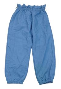 Světlemodré lehké cuff kalhoty Shein