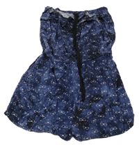 Tmavomndrý batikovaný kraťasový overal s brýlemi 