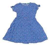 Modro-růžové květované šaty Benetton