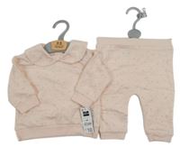 Nové - 2set - Světlerůžová květovaná mikina + tepláky Dunnes 