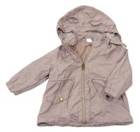 Starorůžová plátěná podzimní parka s kapucí H&M