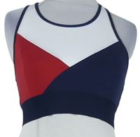 Dámský tmvomodro-bílo-červený károvaný crop top Tommy Hilfiger 